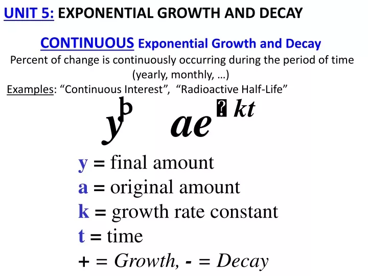unit 5 exponential growth and decay