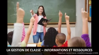 LA GESTION DE CLASSE – INFORMATIONS ET RESSOURCES
