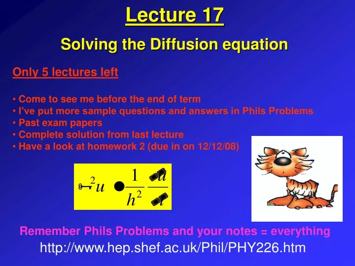 lecture 17 solving the diffusion equation