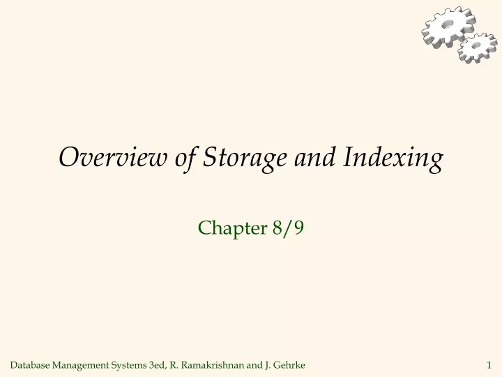 overview of storage and indexing