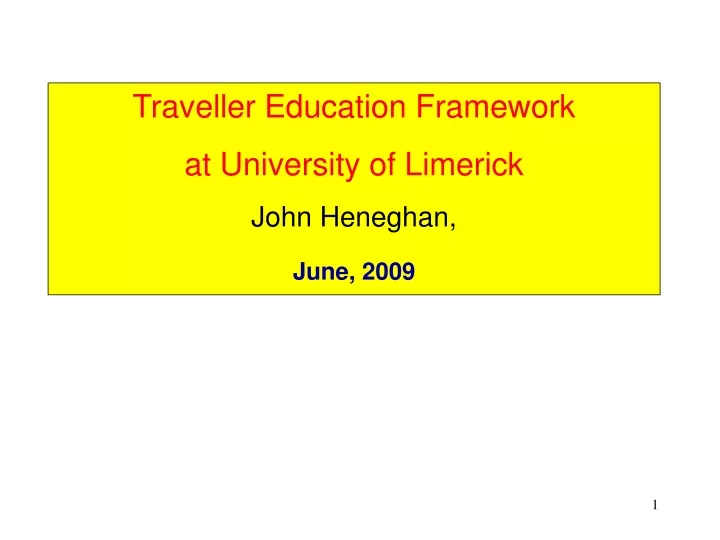 traveller education framework at university