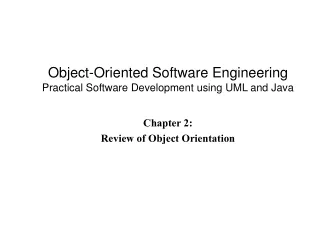 Object-Oriented Software Engineering Practical Software Development using UML and Java