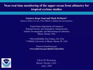 Near-real time monitoring of the upper ocean from altimetry for tropical cyclone studies