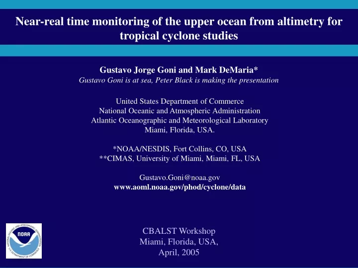 near real time monitoring of the upper ocean from