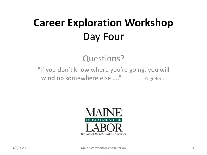 career exploration workshop day four