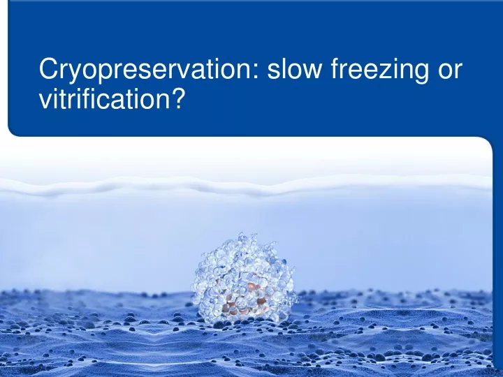 cryopreservation slow freezing or vitrification