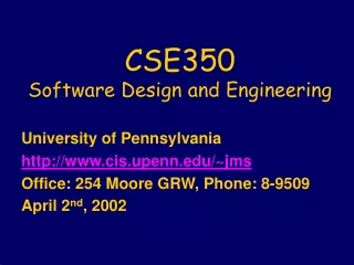 CSE350  Software Design and Engineering