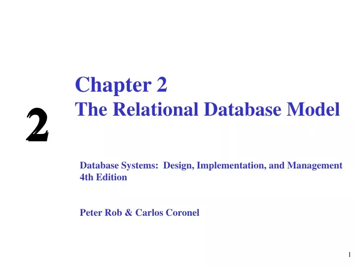 chapter 2 the relational database model