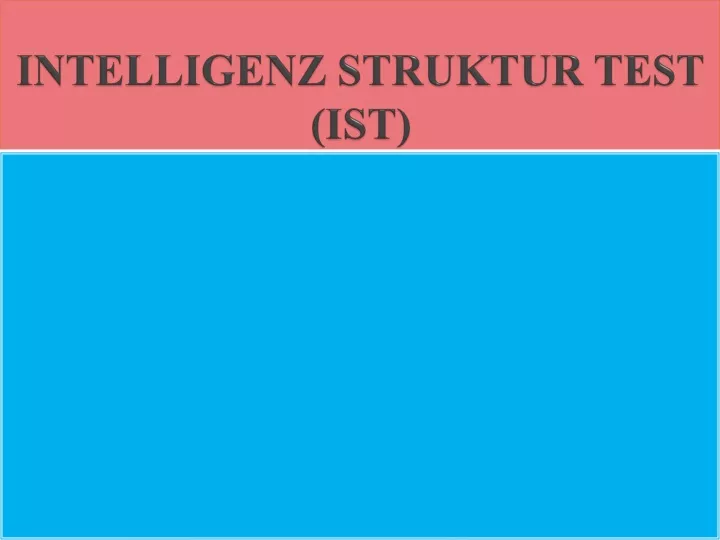 intelligenz struktur test ist