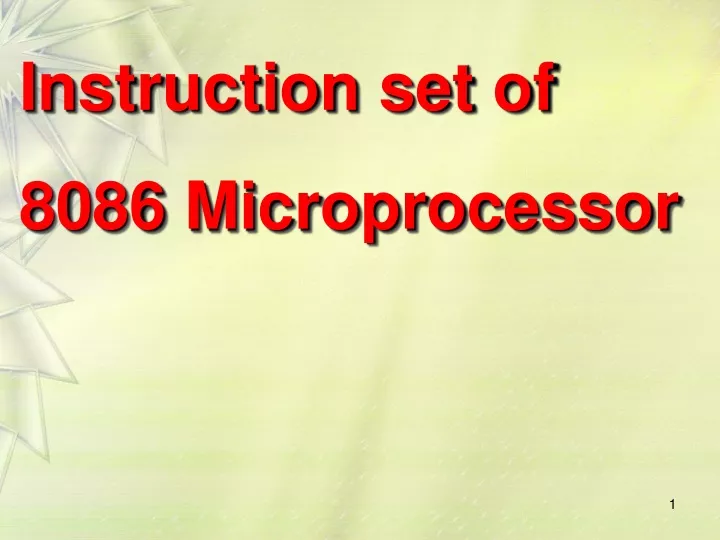 instruction set of 8086 microprocessor