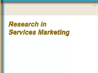 Research in Services Marketing