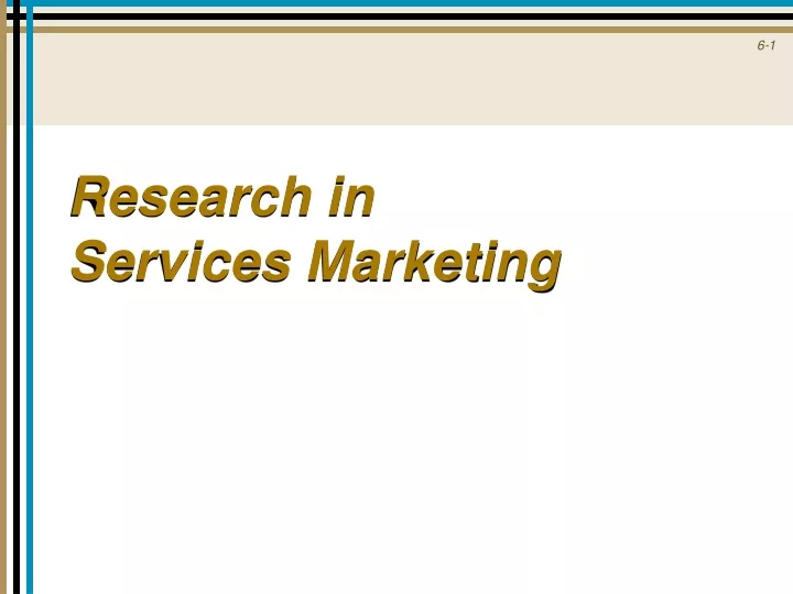 research in services marketing