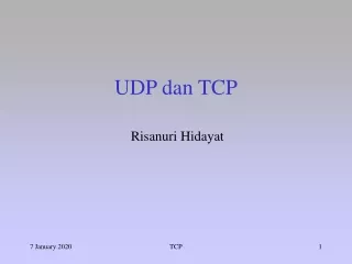 UDP dan  TCP