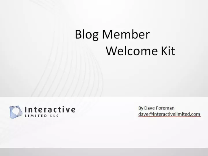 blog member welcome kit