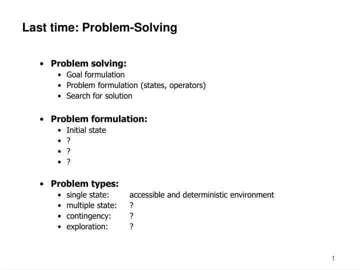 last time problem solving