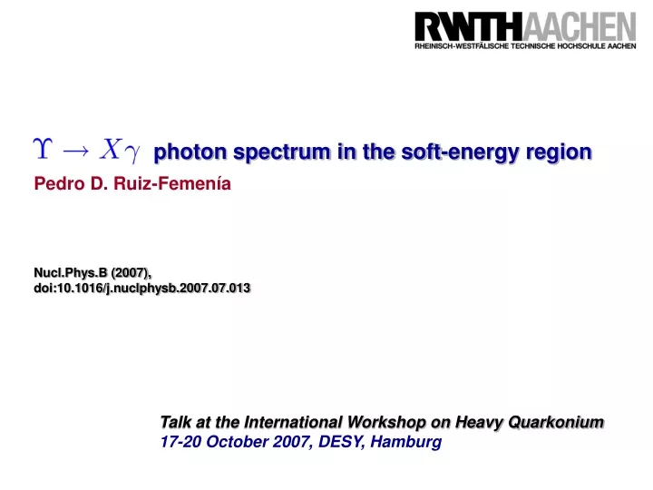 photon spectrum in the soft energy region