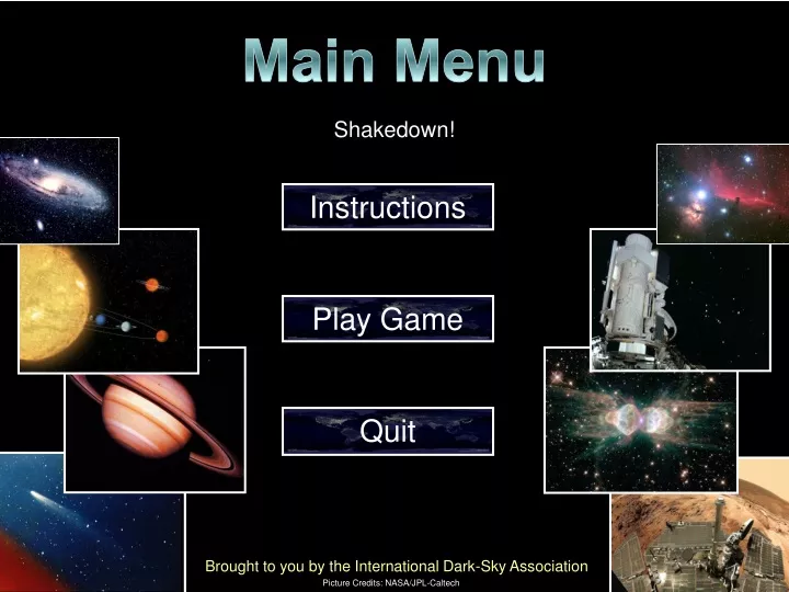 main menu