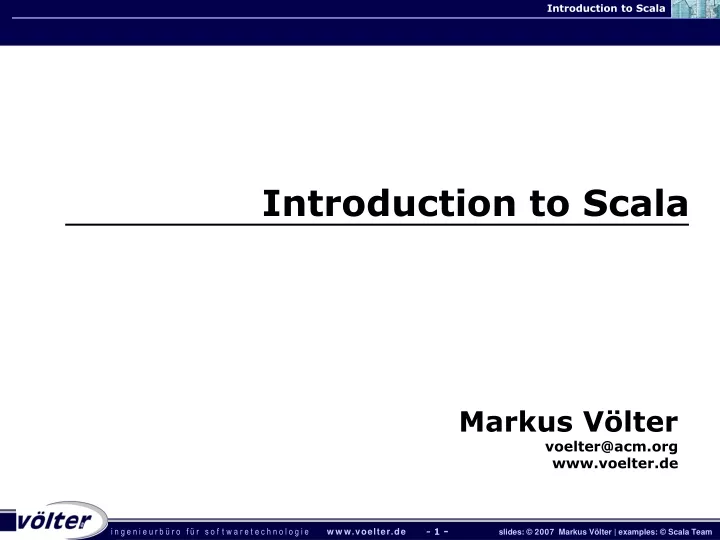 introduction to scala
