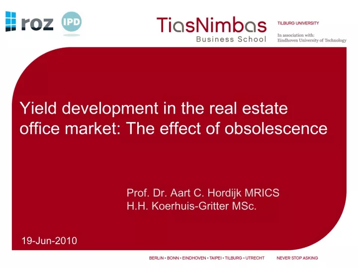 yield development in the real estate office market the effect of obsolescence
