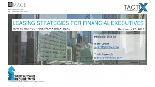 LEASING STRATEGIES FOR FINANCIAL EXECUTIVES