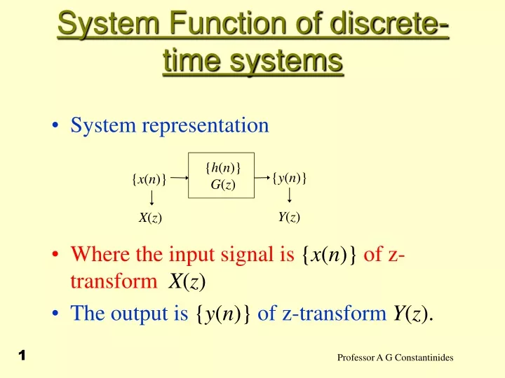 system function of discrete time systems