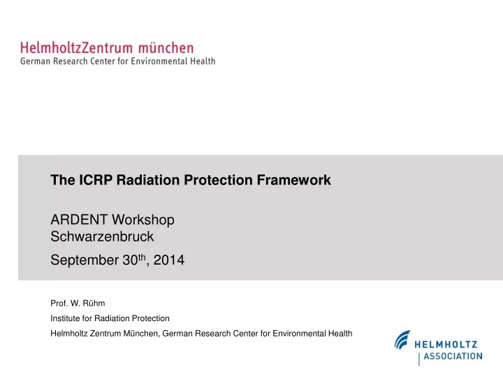 the icrp radiation protection framework