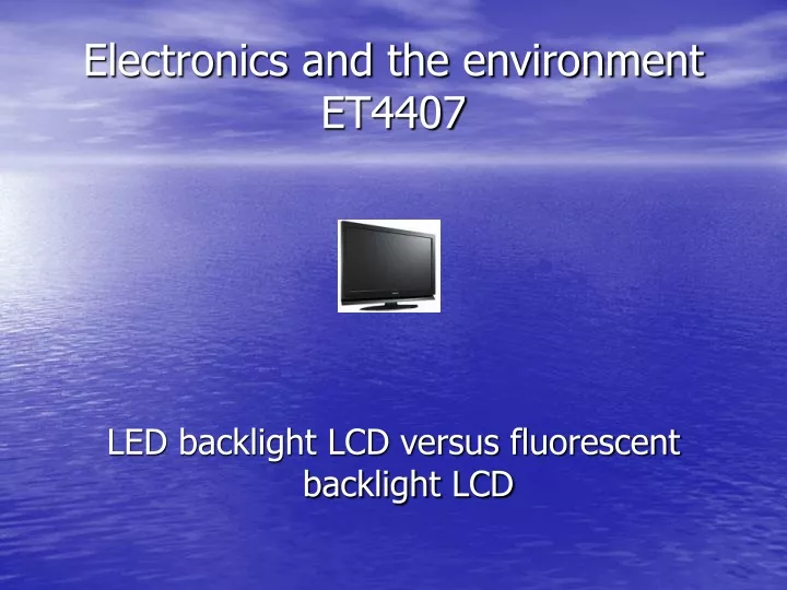 electronics and the environment et4407