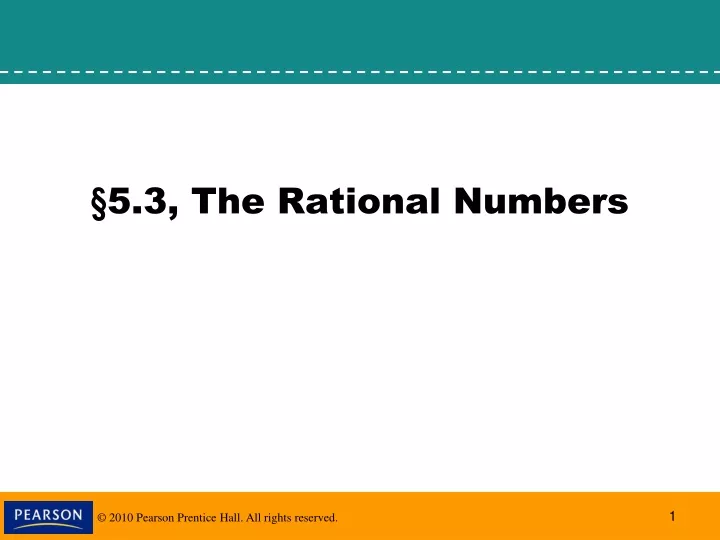 5 3 the rational numbers