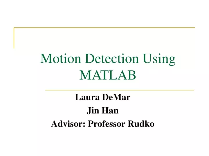 motion detection using matlab