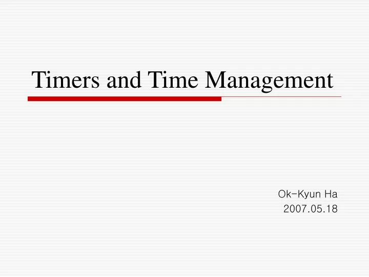timers and time management