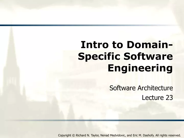 intro to domain specific software engineering