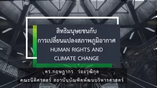 สิทธิมนุษยชนกับ การเปลี่ยนแปลงสภาพภูมิอากาศ Human rights and  climate change