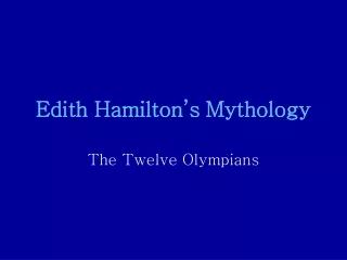 Edith Hamilton’s Mythology