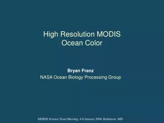 High Resolution MODIS Ocean Color