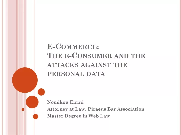 e commerce the e consumer and the attacks against the personal data