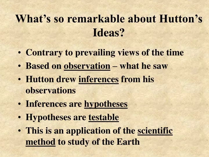 what s so remarkable about hutton s ideas