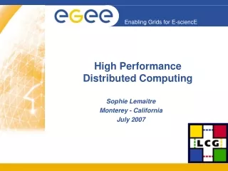 High Performance Distributed Computing