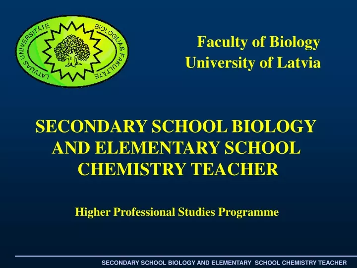 secondary school biology and elementary school