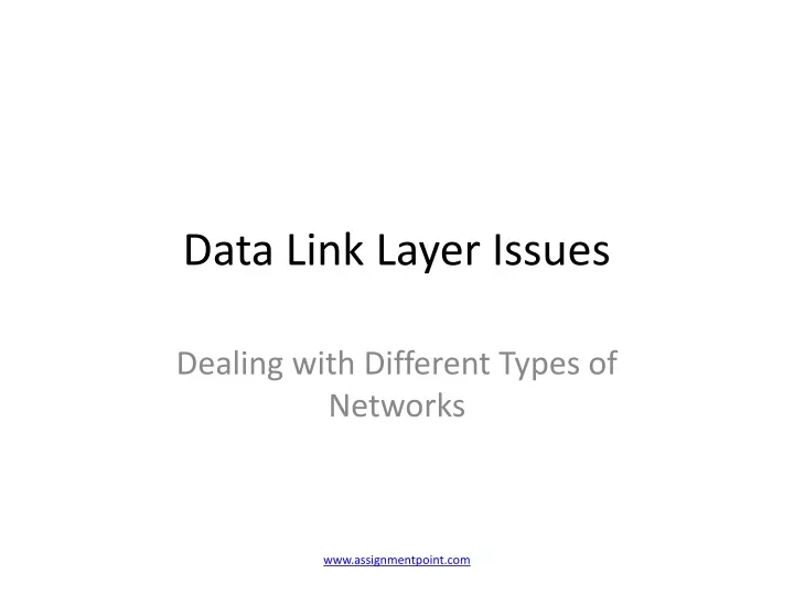 data link layer issues