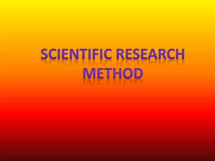 scientific research method
