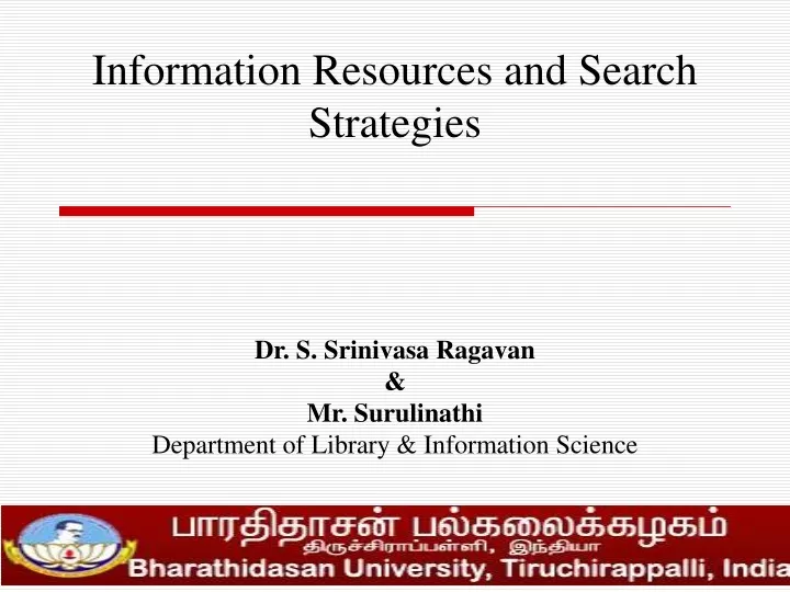 information resources and search strategies