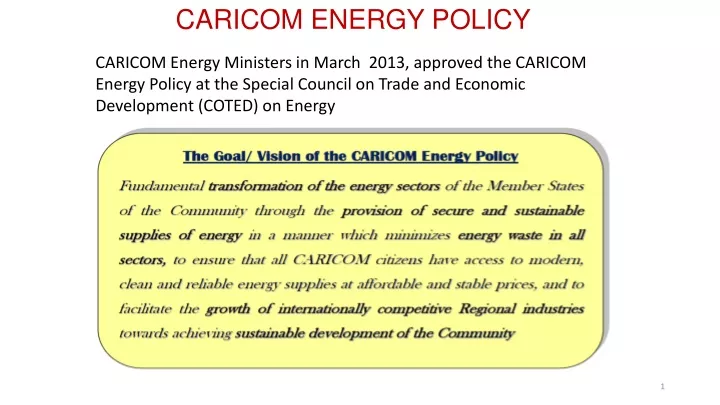 caricom energy policy caricom energy ministers