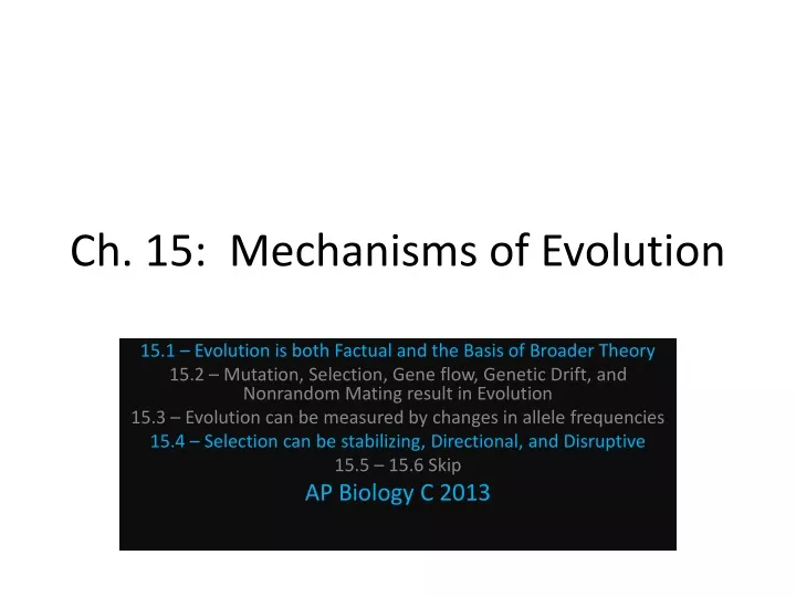ch 15 mechanisms of evolution