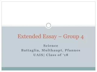 Extended Essay – Group 4