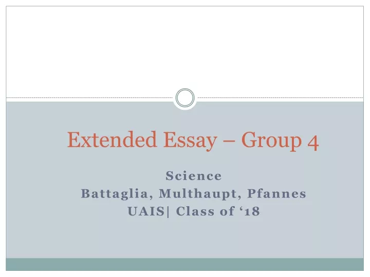extended essay group 4