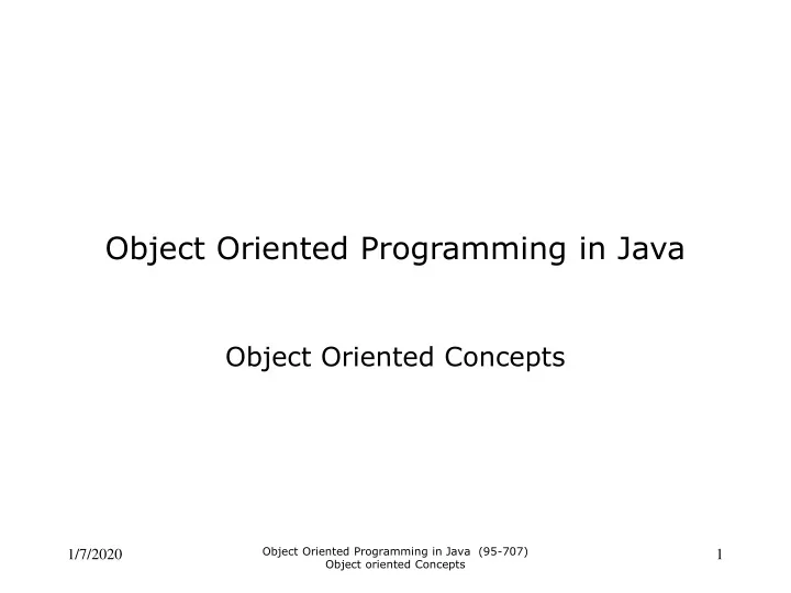 object oriented programming in java