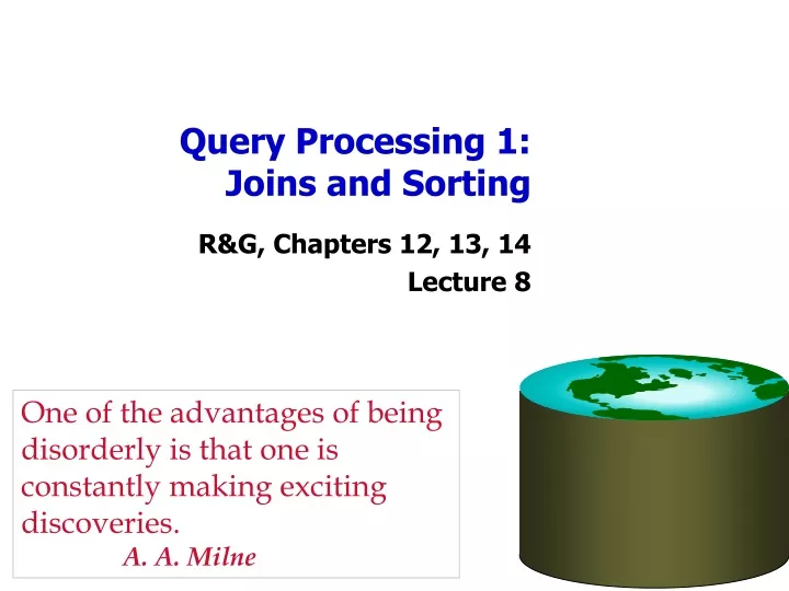query processing 1 joins and sorting