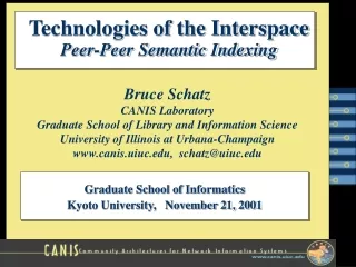 Technologies of the Interspace Peer-Peer Semantic Indexing