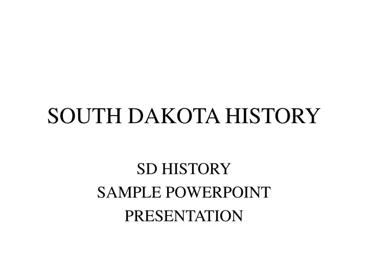 south dakota history