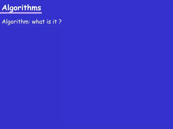 algorithms